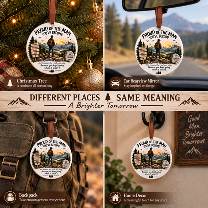 🏔️ Keep Going Men’s Motivational Ornament