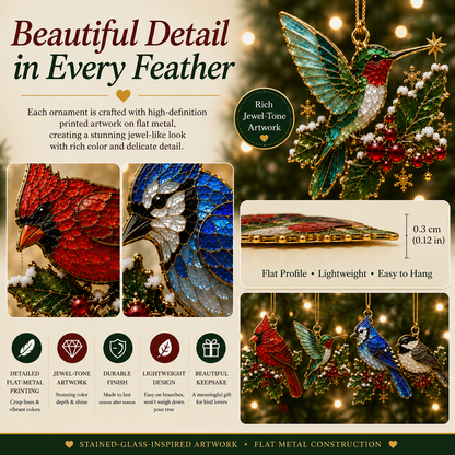 ⏳ Last Day 50% OFF – 🐦 Winter Birds Memorial Christmas Ornaments