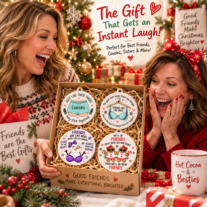 🎄 Funny Friendship Ceramic Christmas Ornaments – ⏰3 Days Only, Then Back to Full Price!🔥