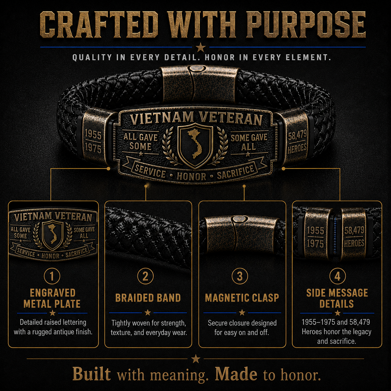 Vietnam Veteran Honor Bracelet — A Tribute to Service, Brotherhood & Sacrifice