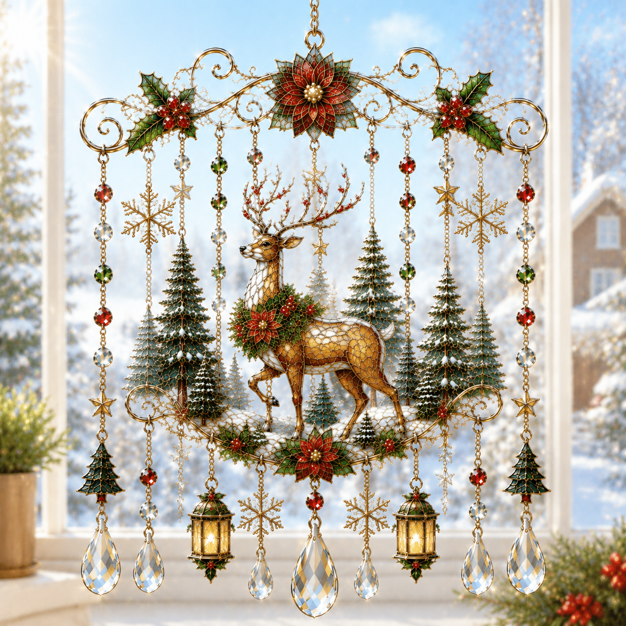 Handmade Christmas Window Hanging