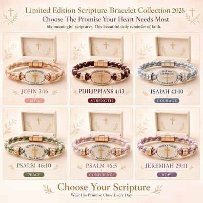 🔥 LAST DAY 50% OFF – ✝️ Christian Scripture Faith Bracelet Collection