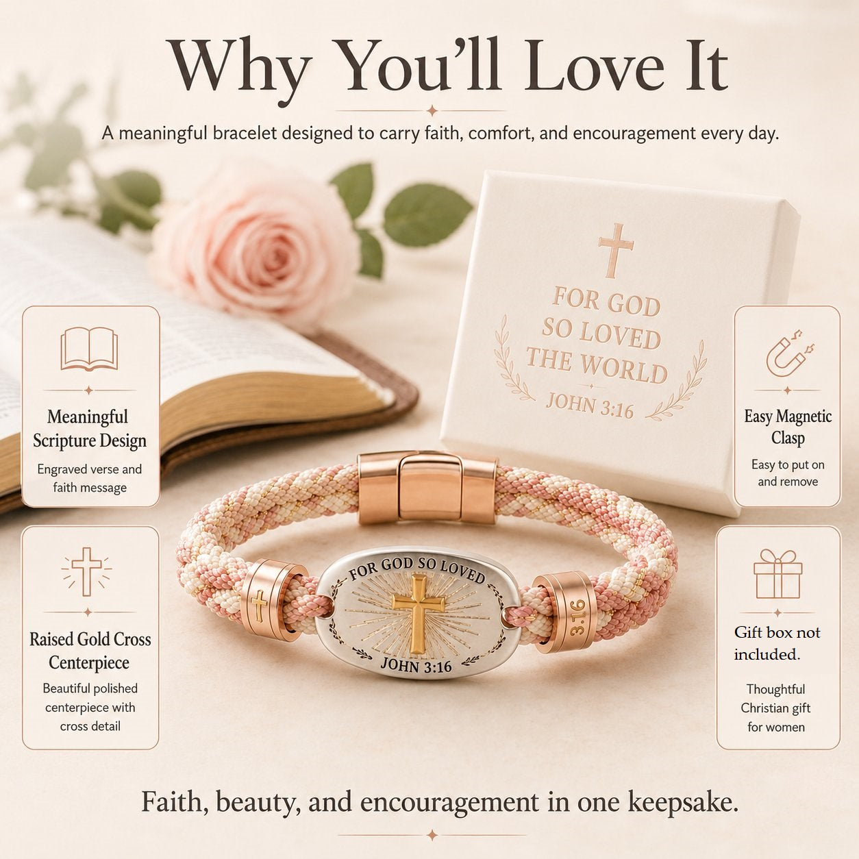 🔥 LAST DAY 50% OFF – ✝️ Christian Scripture Faith Bracelet Collection