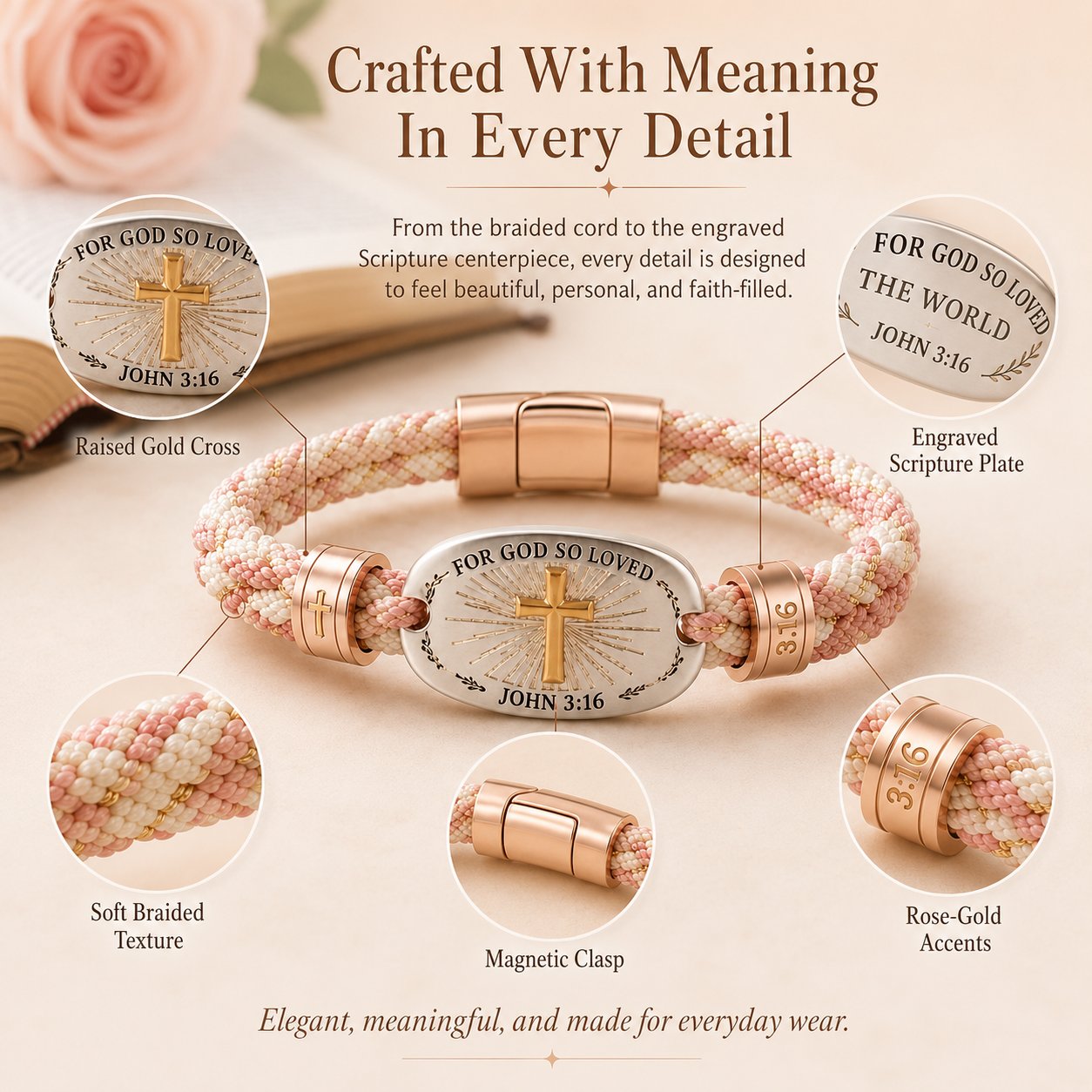 🔥 LAST DAY 50% OFF – ✝️ Christian Scripture Faith Bracelet Collection