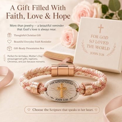 🔥 LAST DAY 50% OFF – ✝️ Christian Scripture Faith Bracelet Collection