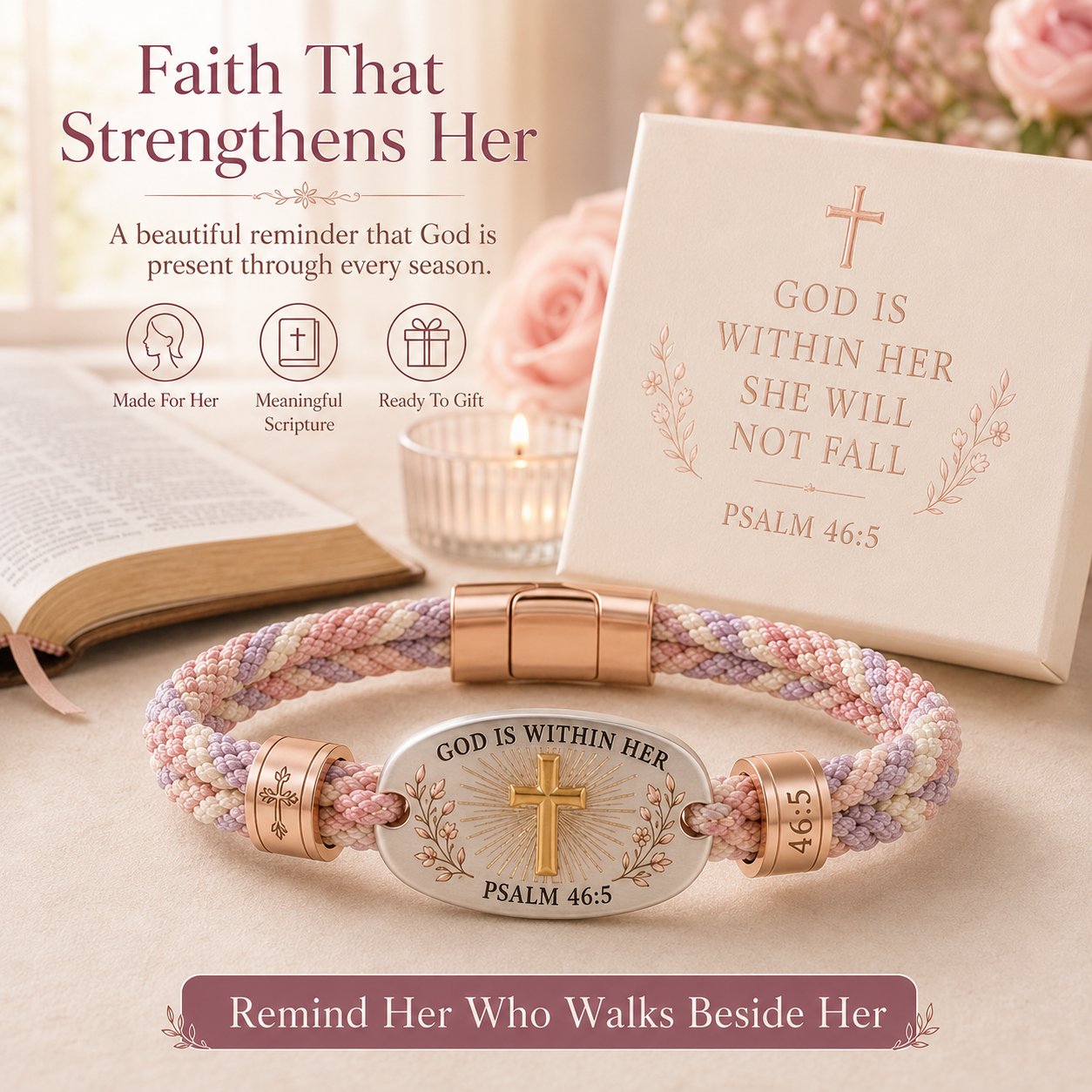 🔥 LAST DAY 50% OFF – ✝️ Christian Scripture Faith Bracelet Collection