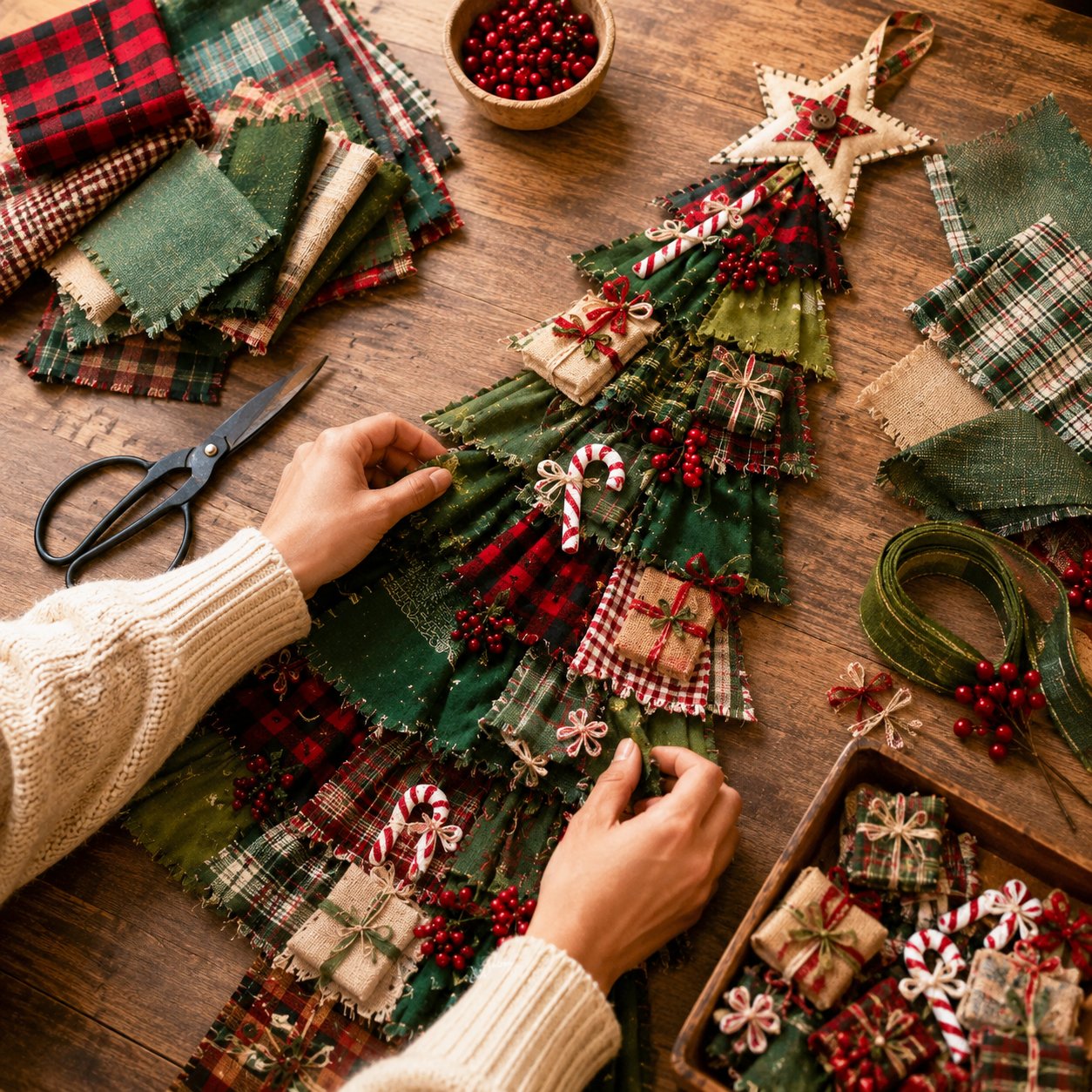 ❤️Beginner-Friendly🎄 DIY Oversized Patchwork Christmas Tree Door Hanging Kit