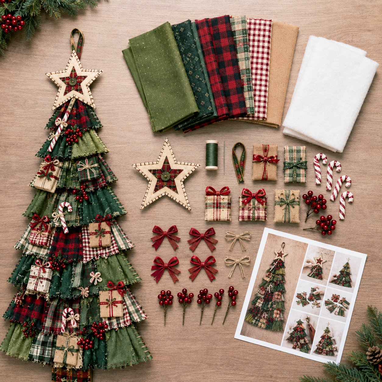 ❤️Beginner-Friendly🎄 DIY Oversized Patchwork Christmas Tree Door Hanging Kit