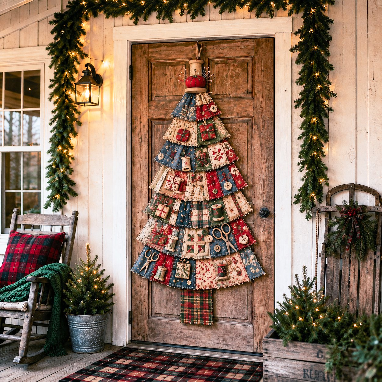 ❤️Beginner-Friendly🎄 DIY Oversized Patchwork Christmas Tree Door Hanging Kit