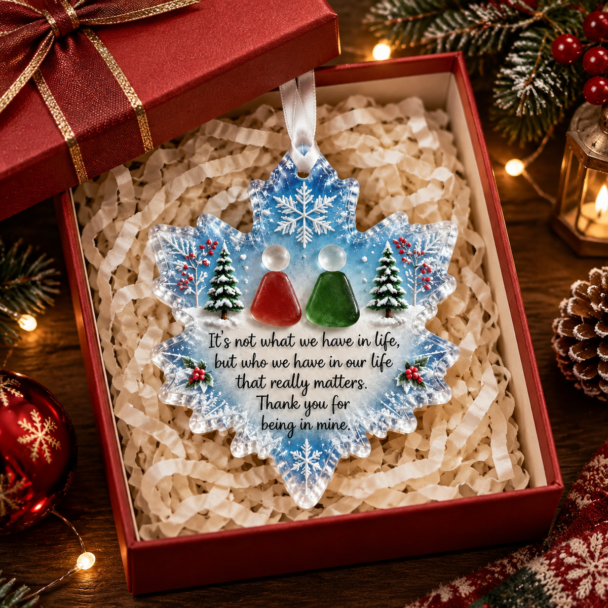 ❄️Friendship Christmas Ornament – "Thank You for Being in Mine" Keepsake