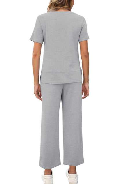 Women's  Fashion Comfy Wide Leg 2 Piece Lounge Set (Buy 2 Free Shipping)