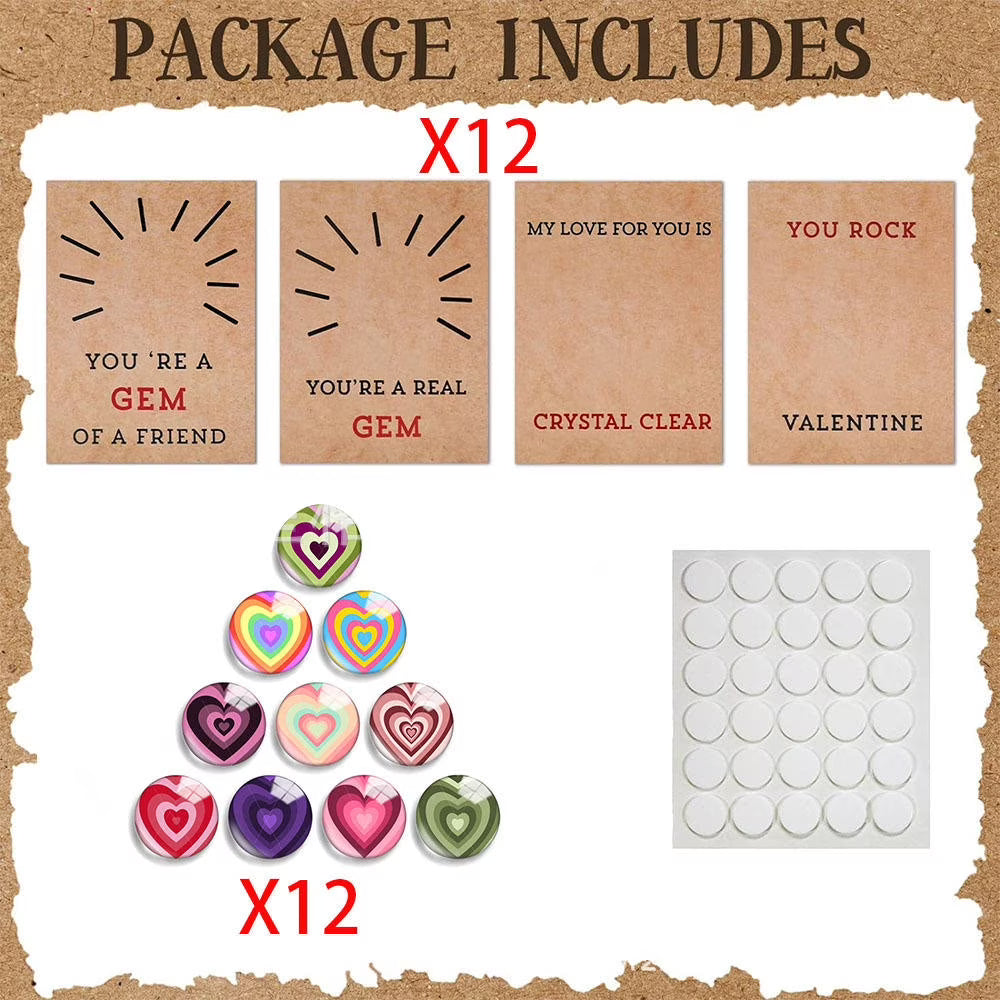 24 Pack Valentines Cards with Heart