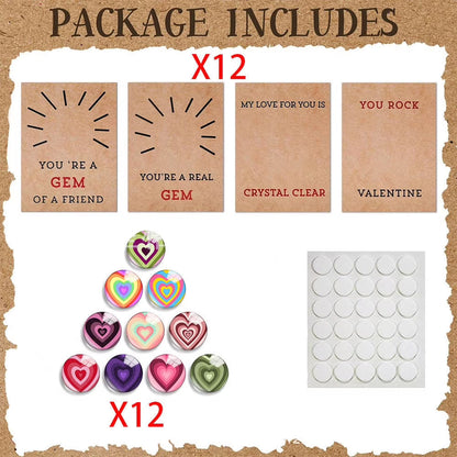 24 Pack Valentines Cards with Heart
