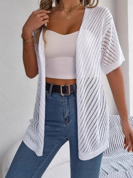 Women's Summer Hollow Out Open Front Knit Cardigan (Buy 2 Free Shipping)