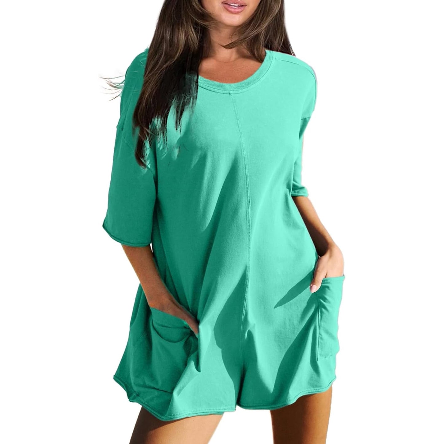 Women's Summer Oversized Reversible Tee Romper (Buy 2 Free Shipping)