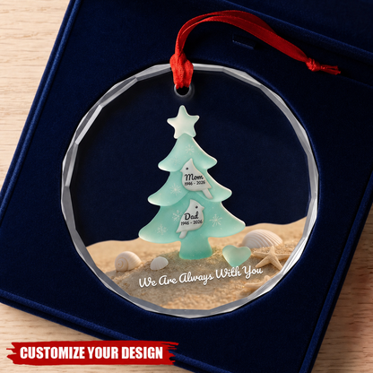 Personalized Memorial Sea Glass Tree Ornament