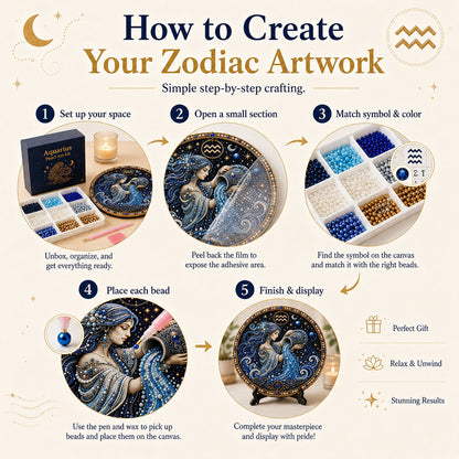 12 Zodiac Signs Pearl Art Kit | DIY Handmade Beaded Window Hanging