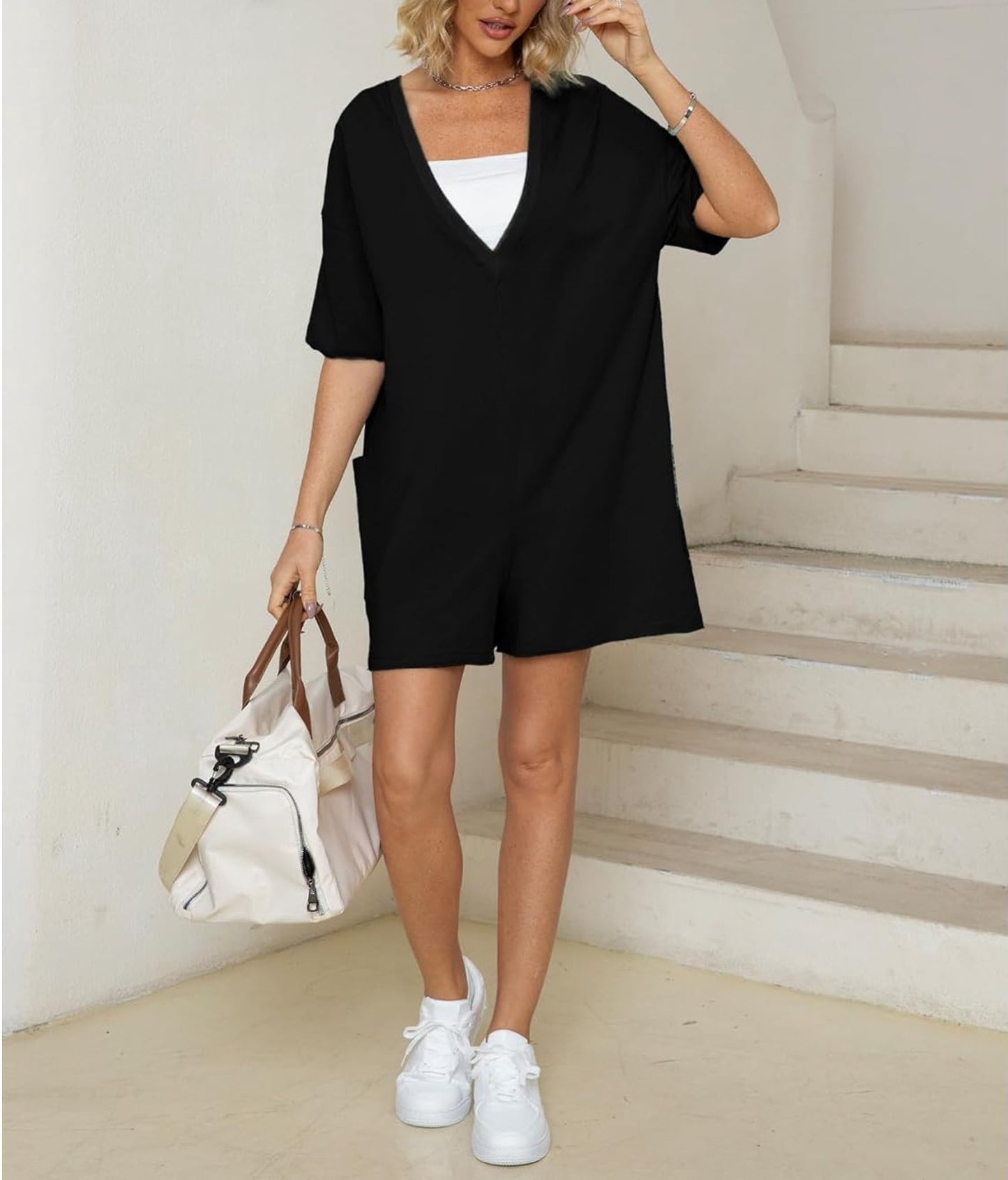 Women's Summer Oversized Reversible Tee Romper (Buy 2 Free Shipping)