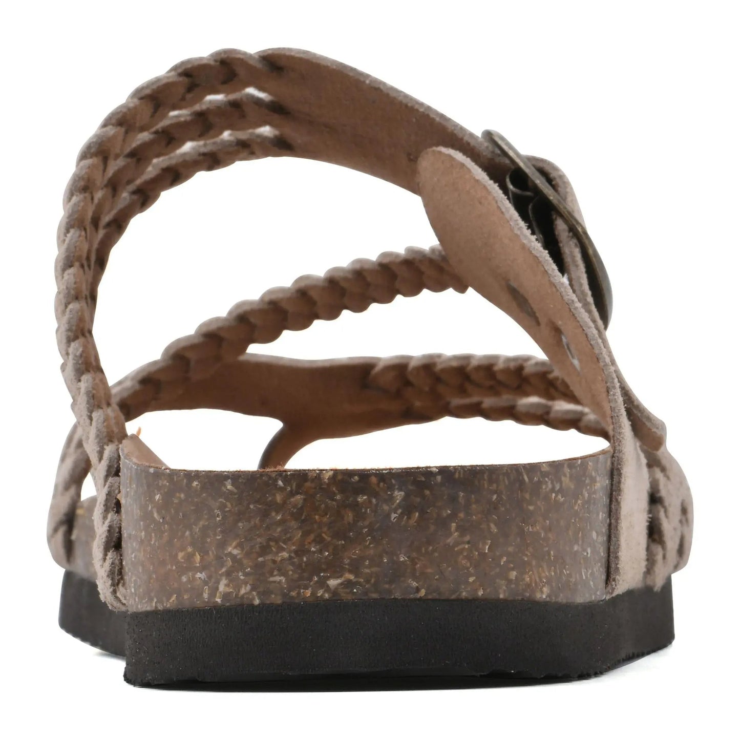 Women's Braided Toe Loop Flat Slide Sandals Bohemian Cork Footbed Summer Shoes