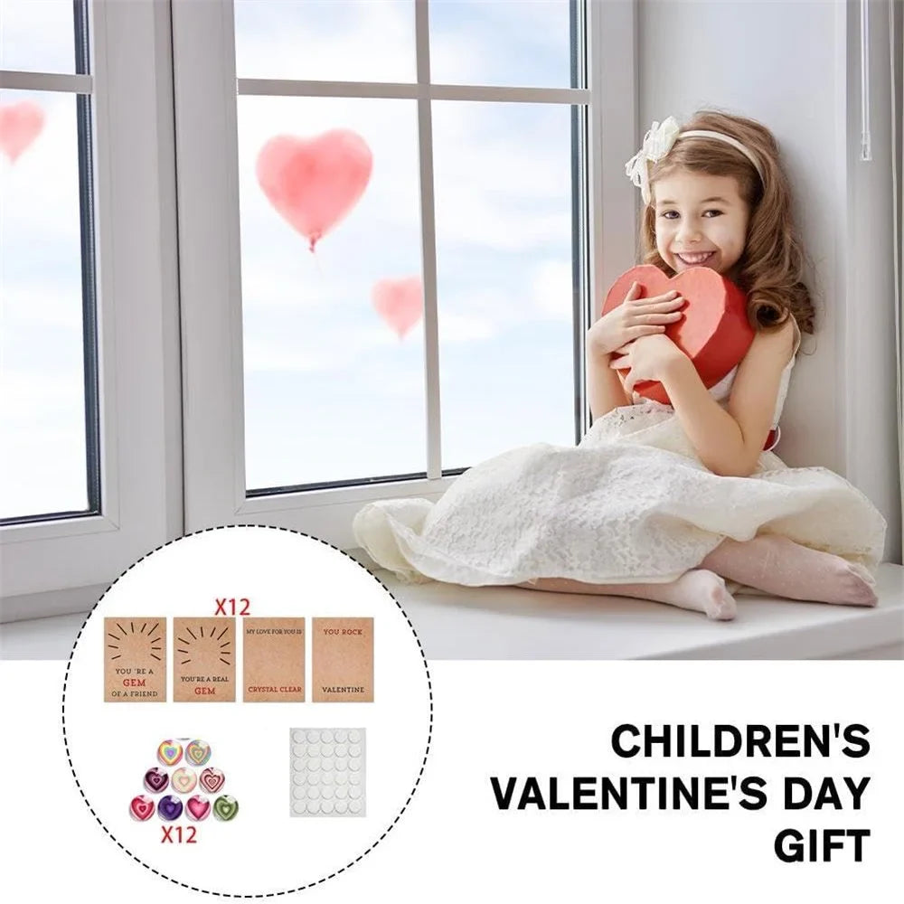 24 Pack Valentines Cards with Heart