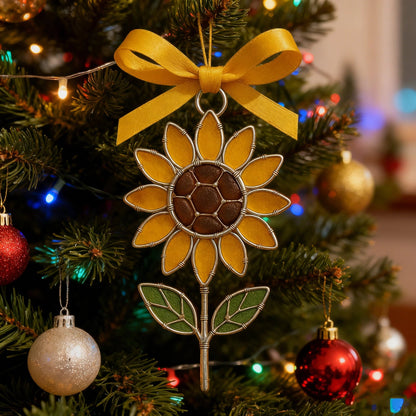 The "Coastal Blooms" Collection: Handmade Sea Glass Flower Ornaments with Meaning Card