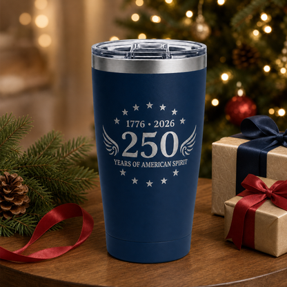 🇺🇸 Raise a Cup to 250 Years of American Spirit — 1776–2026 Heritage 20 oz Insulated Tumbler 🎄