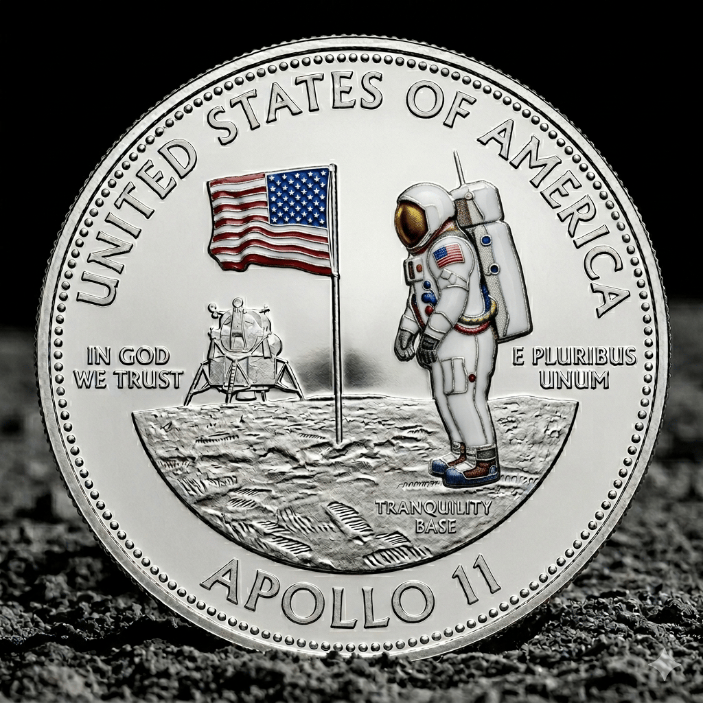 🔥Today DAY 49 % OFF🔥Apollo 11 & Artemis II Commemorative Silver Coin