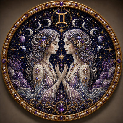 12 Zodiac Signs Pearl Art Kit | DIY Handmade Beaded Window Hanging