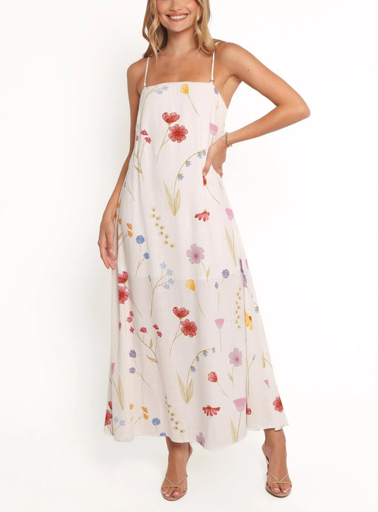 Women's Summer Spaghetti Strap Floral Print Maxi Dress (Buy 2 Free Shipping)