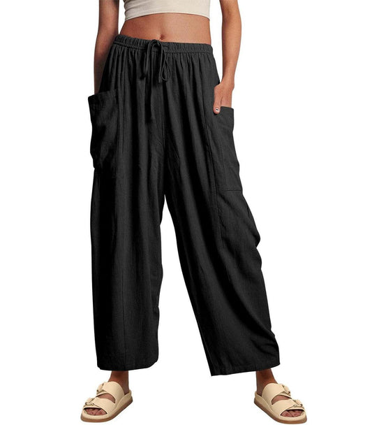 Women‘s Casual Linen Blend Palazzo Pants (Buy 2 Free Shipping)