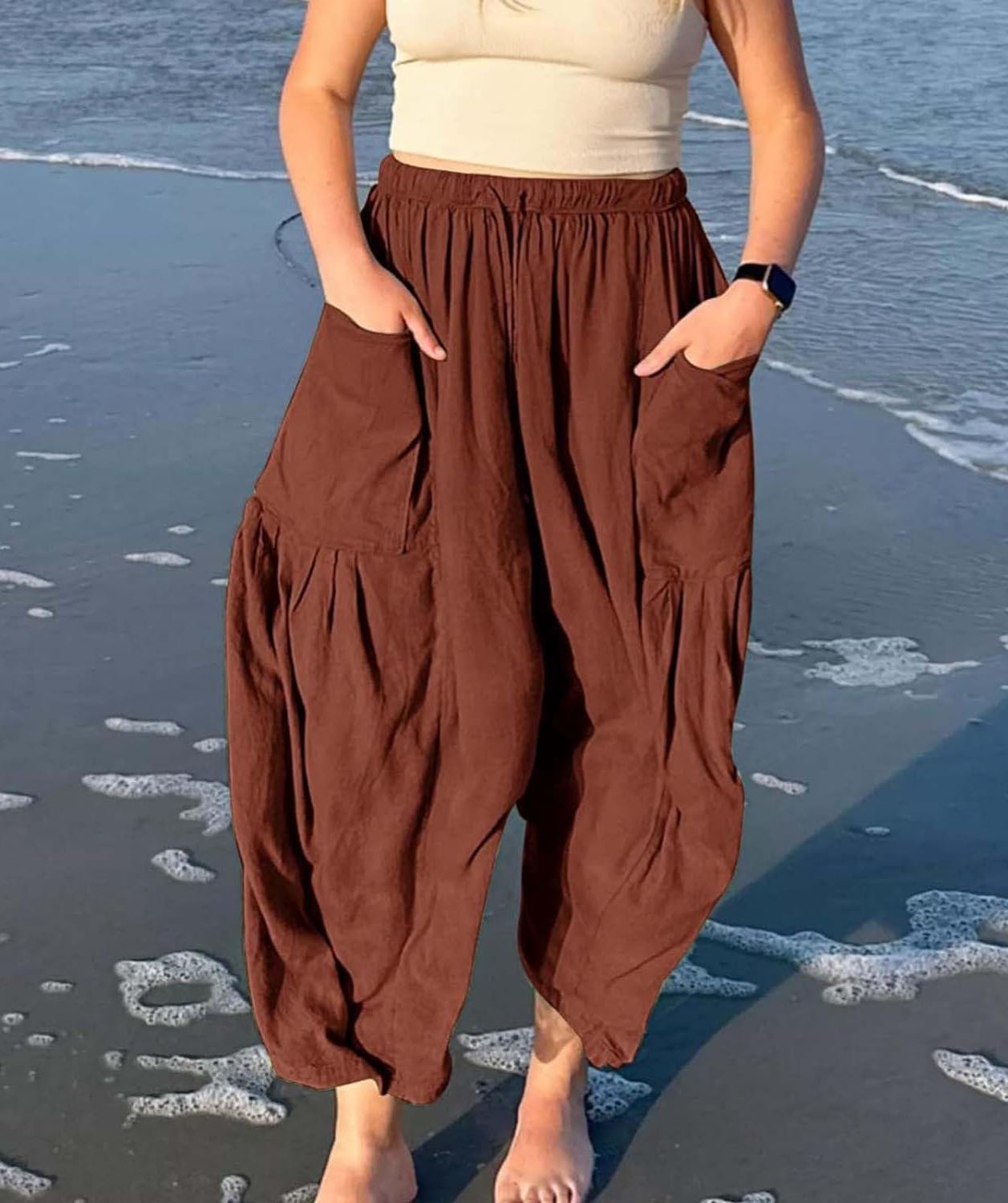 Women‘s Casual Linen Blend Palazzo Pants (Buy 2 Free Shipping)