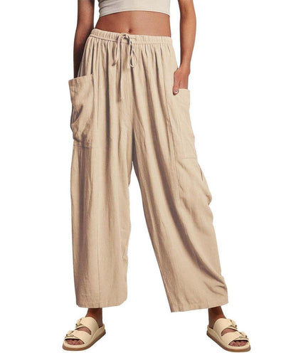 Women‘s Casual Linen Blend Palazzo Pants (Buy 2 Free Shipping)