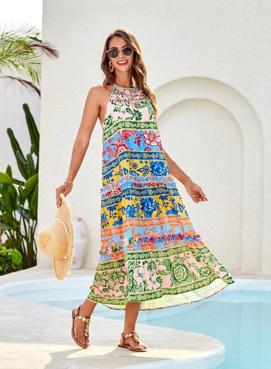 Women's Halter Neck Floral Print Vacation Dress (Buy 2 Free Shipping)