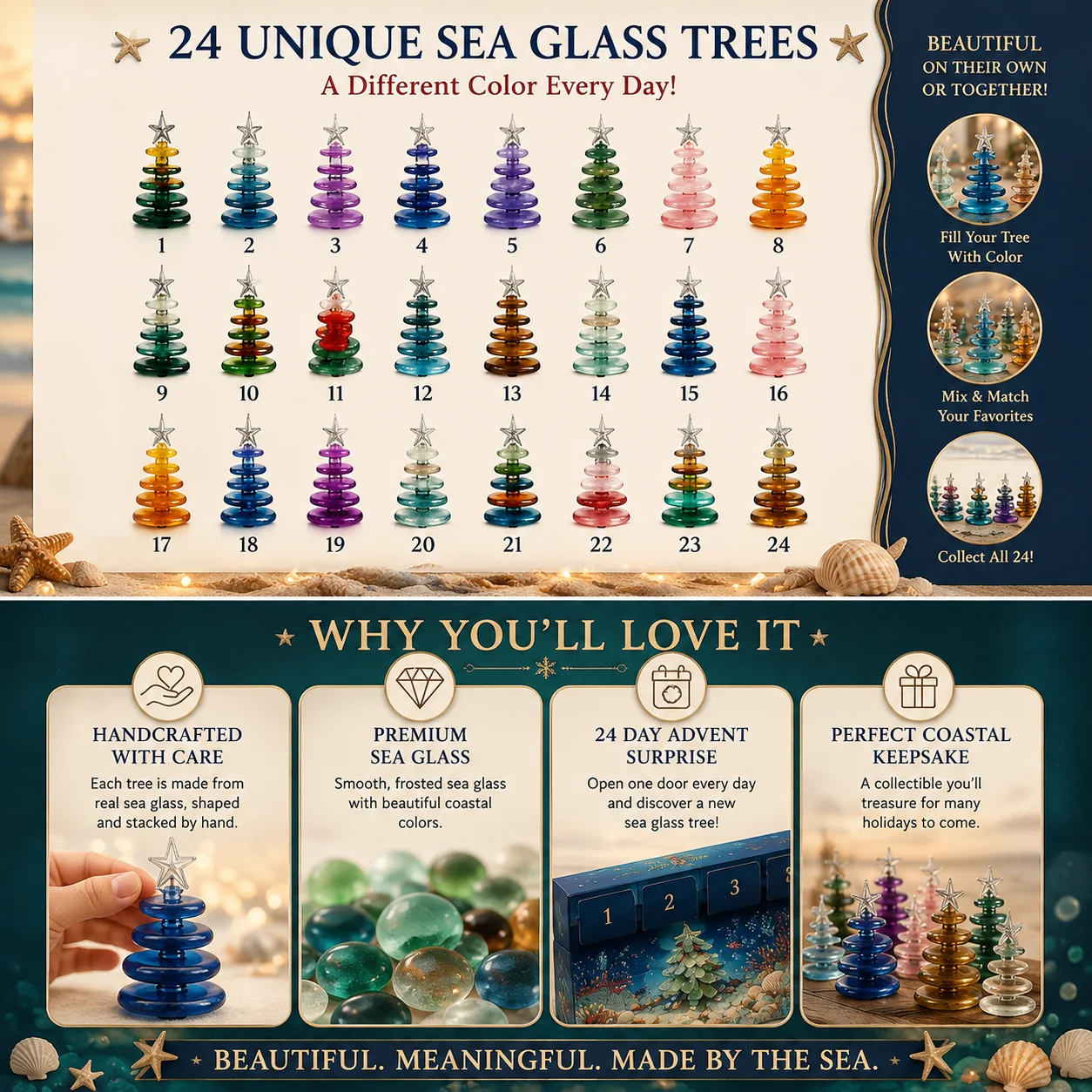 2026 Sea Glass Christmas Tree Advent Calendar