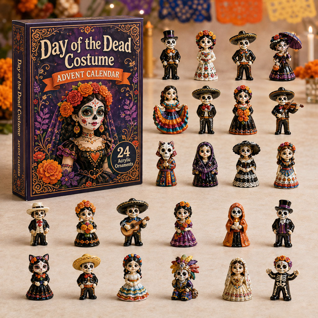 Day of the Dead Costume Advent Calendar 2026 - 24-Day Festive Countdown, Acrylic Charms Blind Box