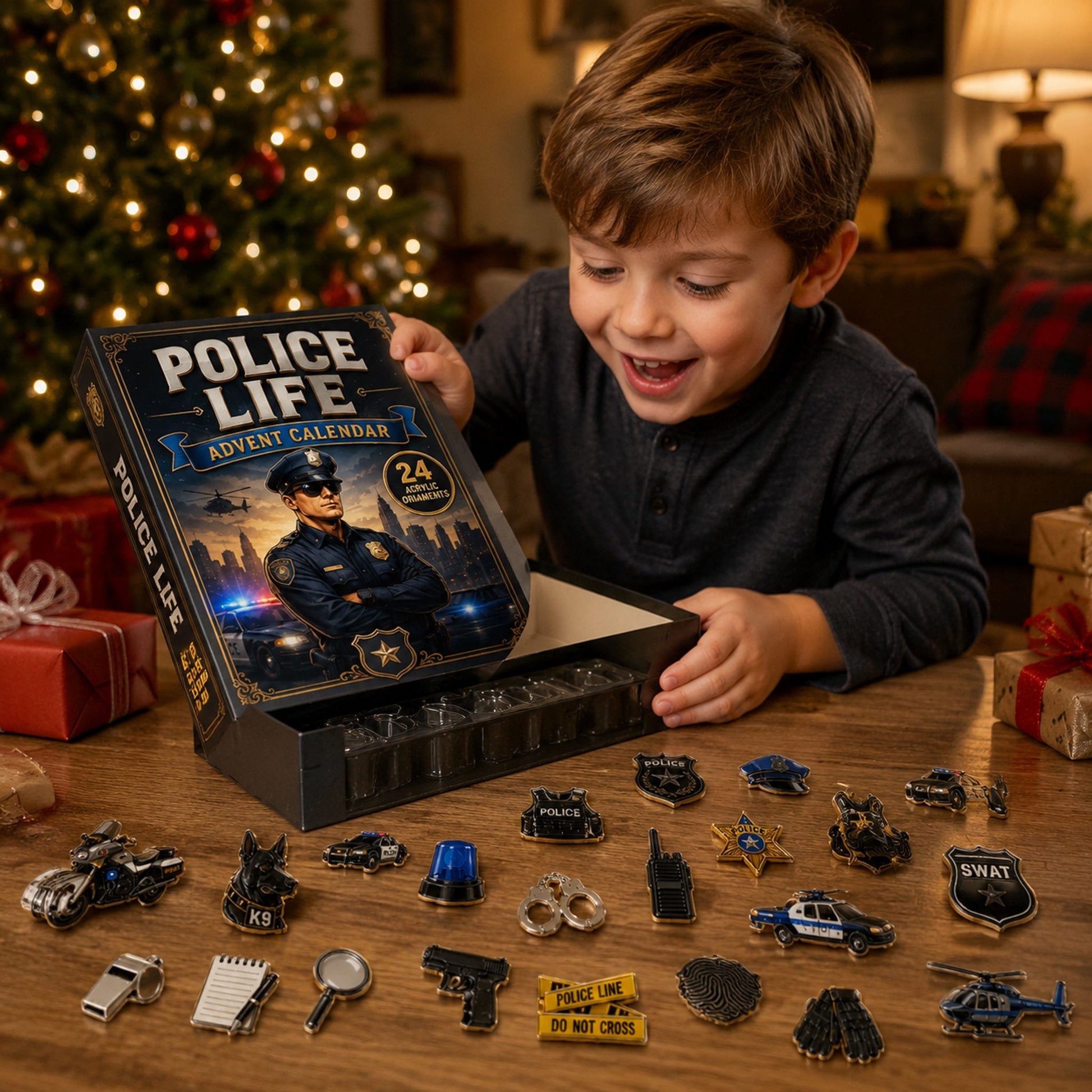 Police Life Hero Advent Calendar 2026 - 24-Day Festive Countdown, Acrylic Charms Blind Box