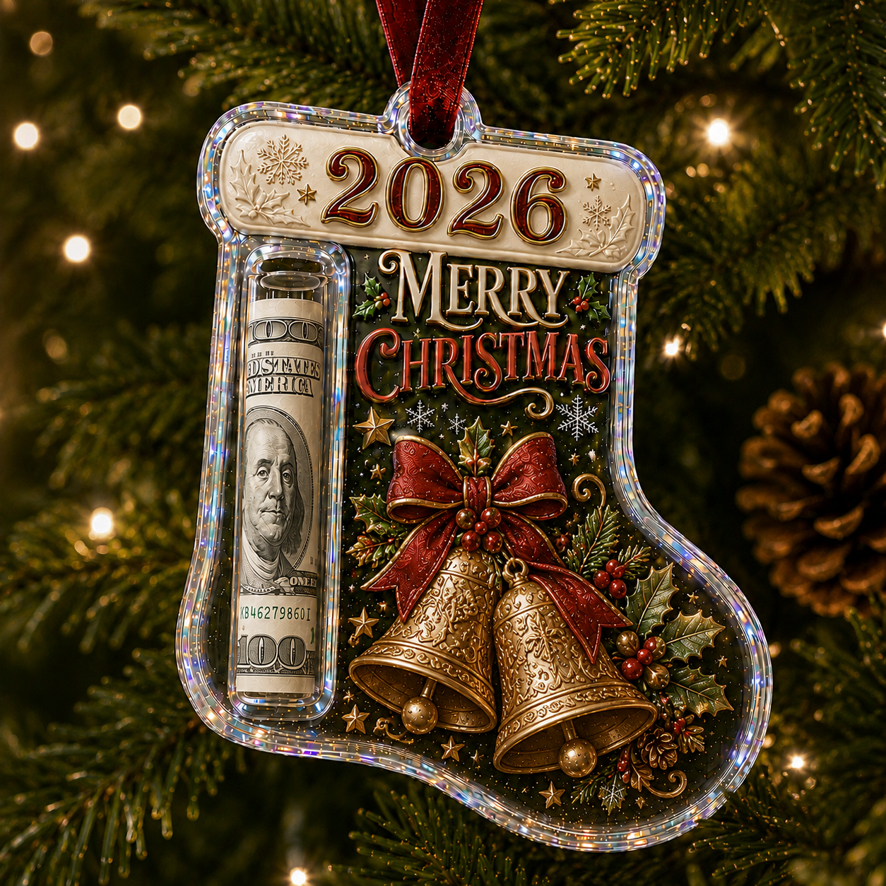 🎅 2026 Christmas Gift 50% Off--Cash Clip Christmas Tree Ornament – Novelty Holiday Money Gift Clip | 9 Festive Styles