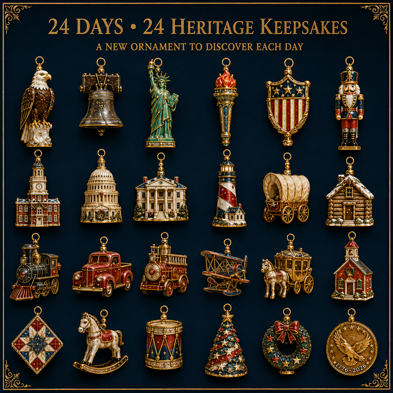 🔥Last 30pcs✨⏰ Limited anniversary edition✨49% OFF!🔥America 250th Anniversary Heritage Christmas Advent Calendar