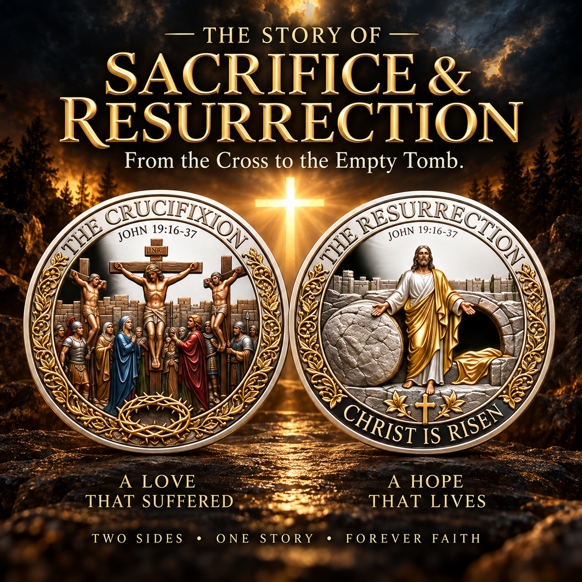 Two Sides, One Promise – Crucifixion & Resurrection Commemorative Coin
