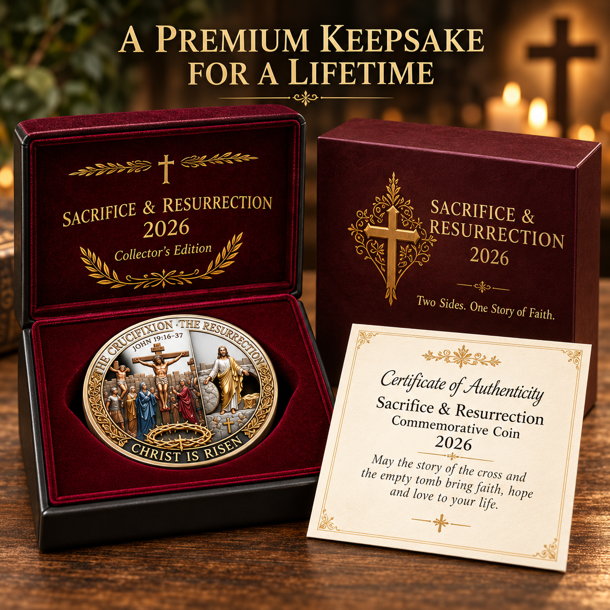 Two Sides, One Promise – Crucifixion & Resurrection Commemorative Coin