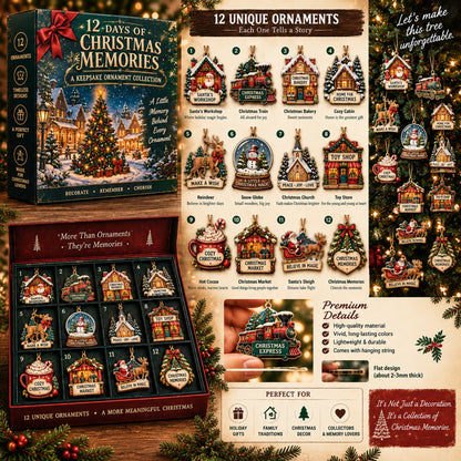 🎄12‑Day Christmas Memories Ornament Set ✨A Story Behind Every Ornament