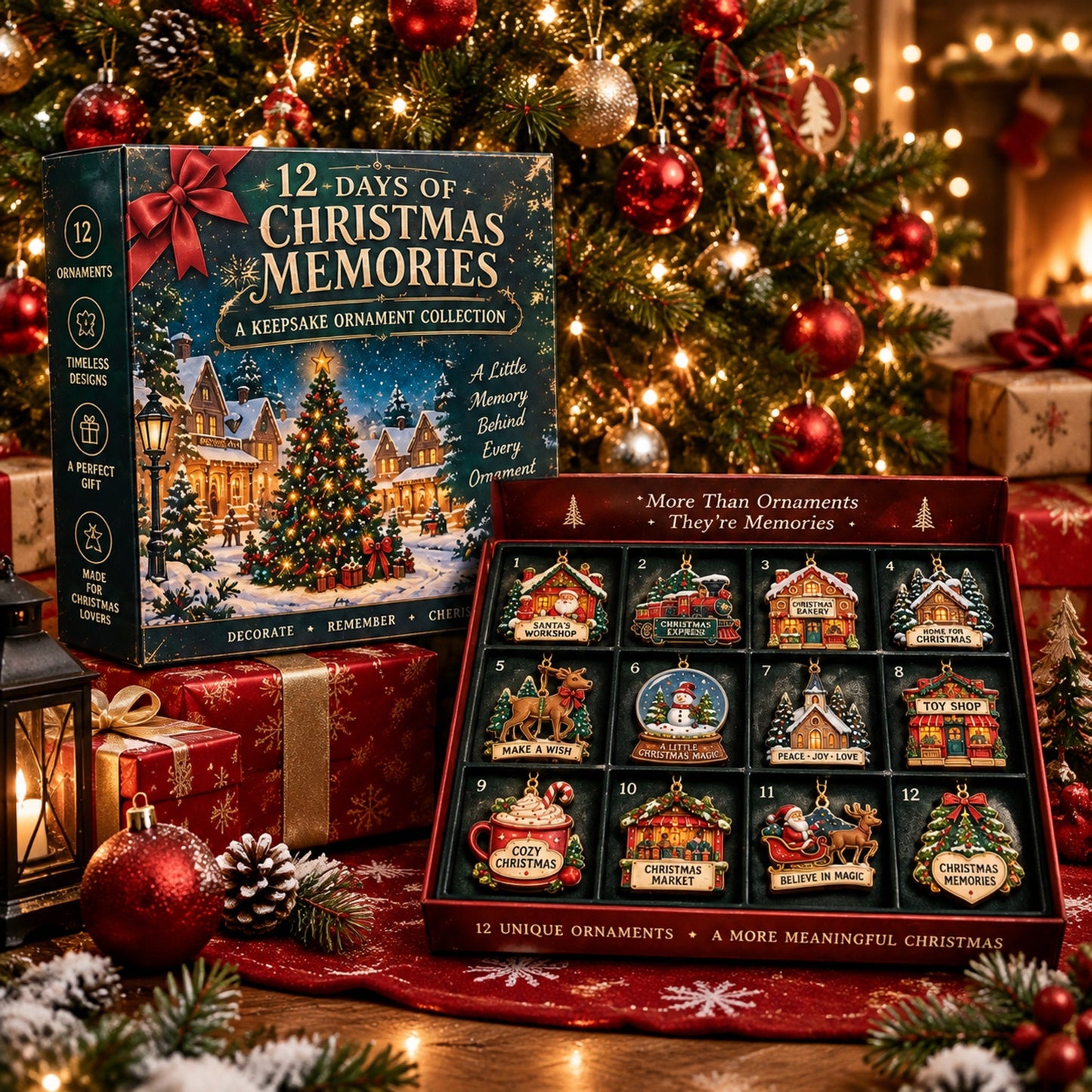 🎄12‑Day Christmas Memories Ornament Set ✨A Story Behind Every Ornament