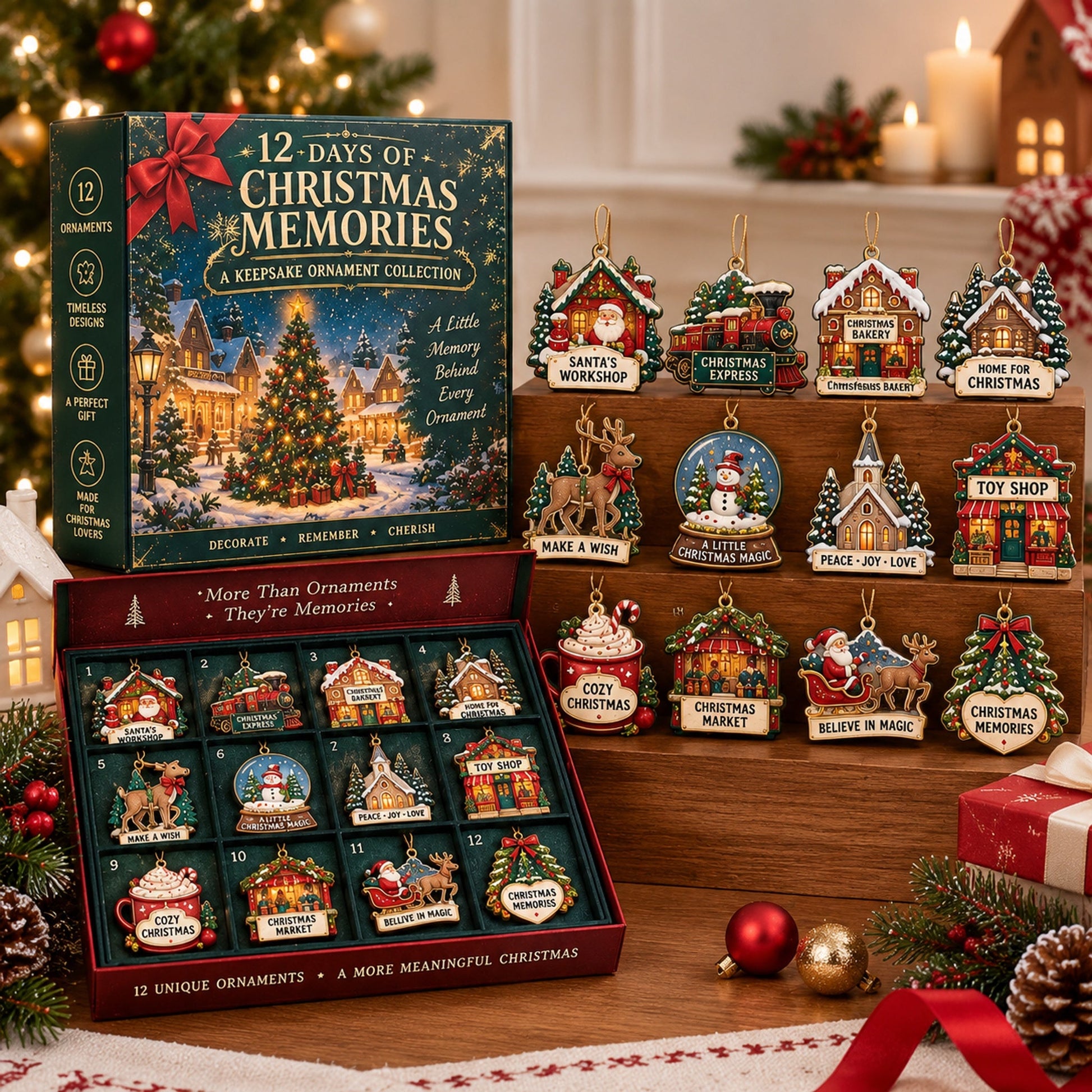🎄12‑Day Christmas Memories Ornament Set ✨A Story Behind Every Ornament