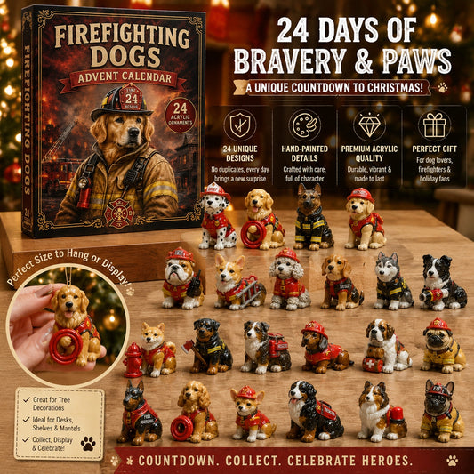 Firefighting Dogs Advent Calendar 2026 - 24-Day Festive Countdown, Acrylic Charms Blind Box