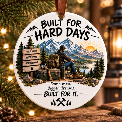 🏔️ Keep Going Men’s Motivational Ornament