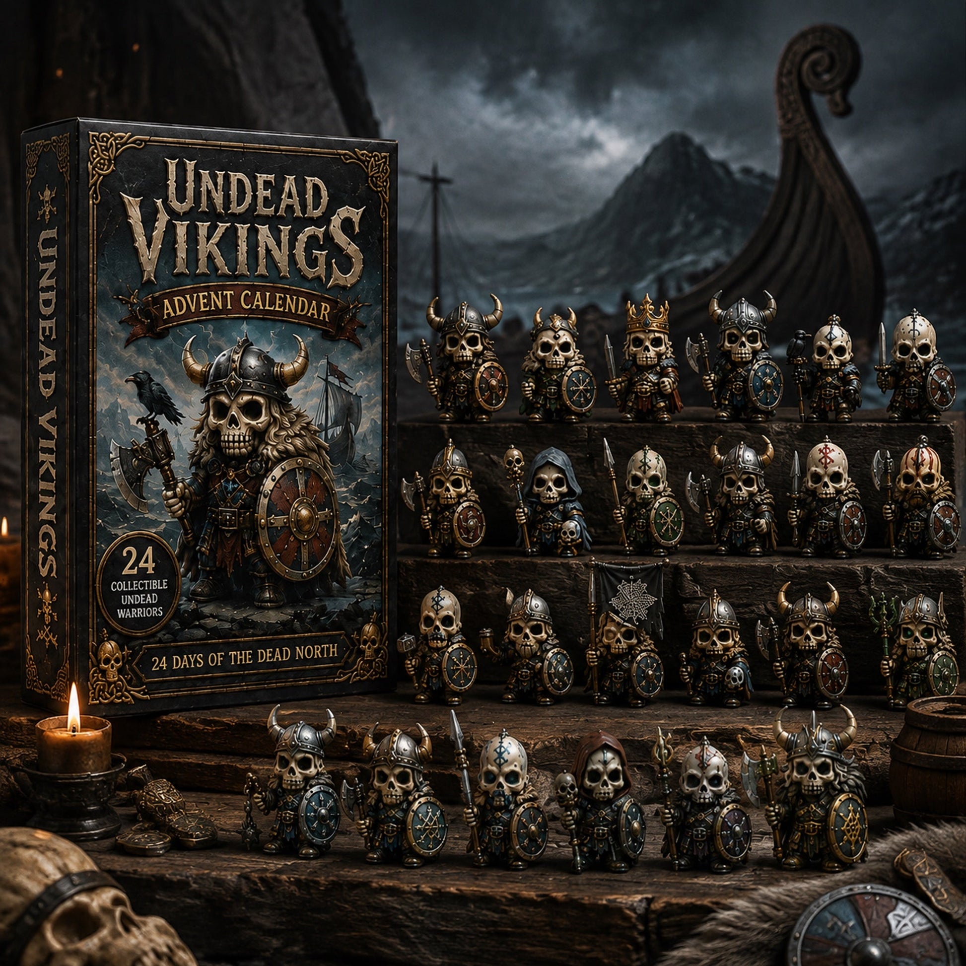 Undead Vikings Advent Calendar 2026 - 24-Day Festive Countdown, Acrylic Charms Blind Box