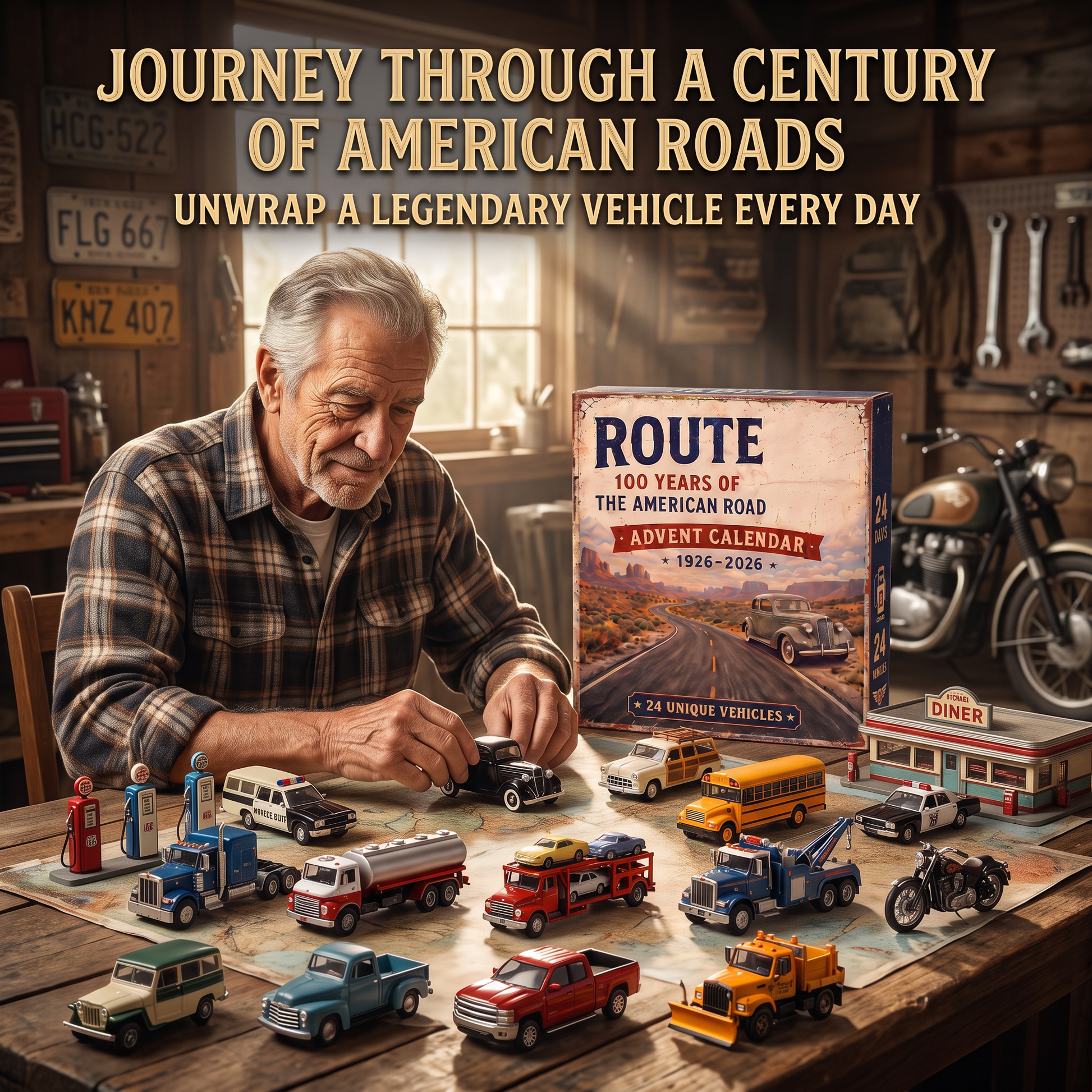 Route 66 Centennial Advent Calendar– 24 Days of American Road Legends🛣️ | 1926–2026 Collector’s Edition