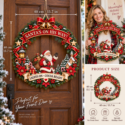 🎅 Santa Christmas Wooden Door Hanger