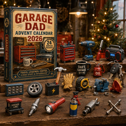 Garage Dad Advent Calendar 2026 - 24-Day Festive Countdown, Acrylic Charms Blind Box