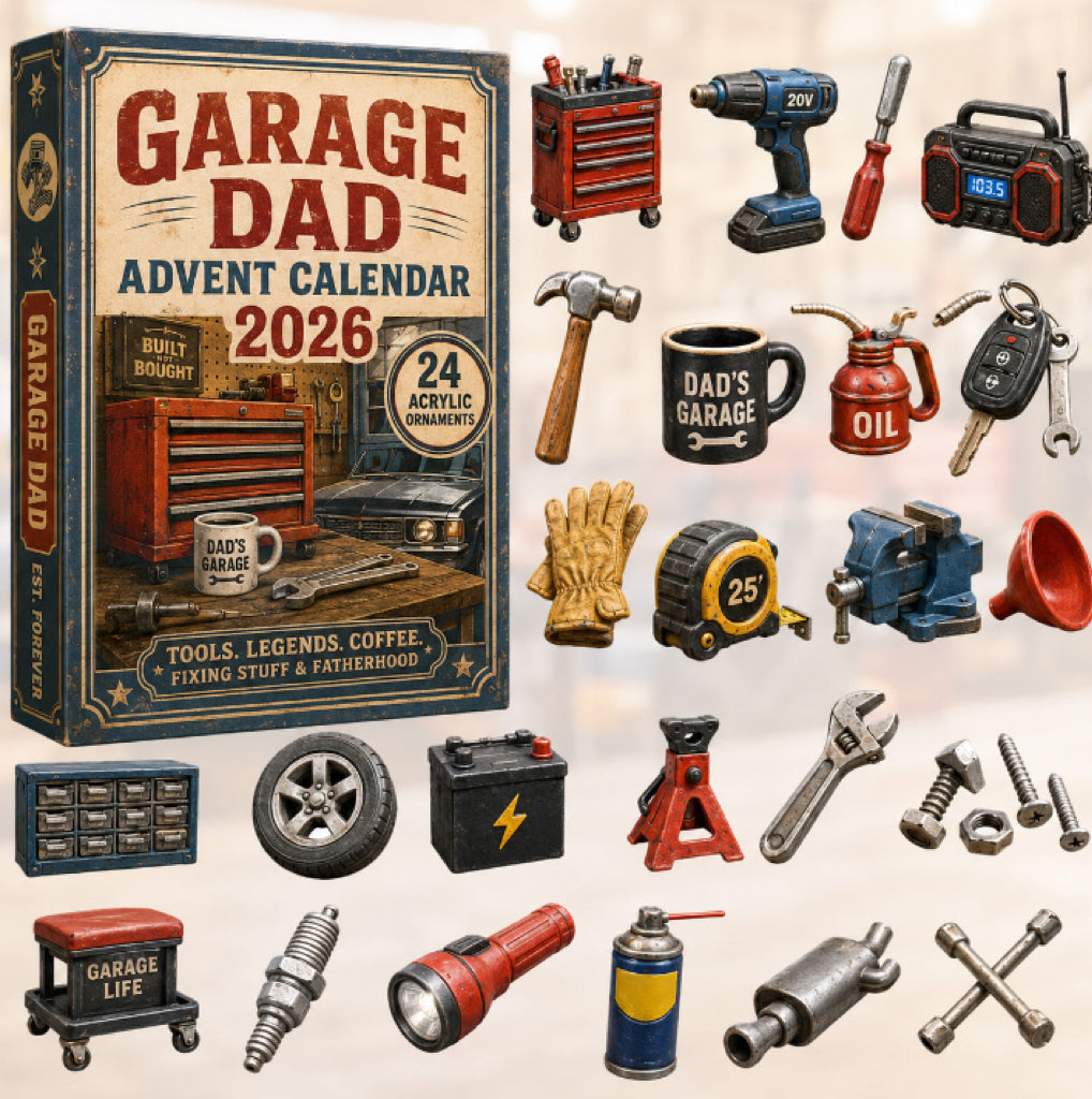 Garage Dad Advent Calendar 2026 - 24-Day Festive Countdown, Acrylic Charms Blind Box
